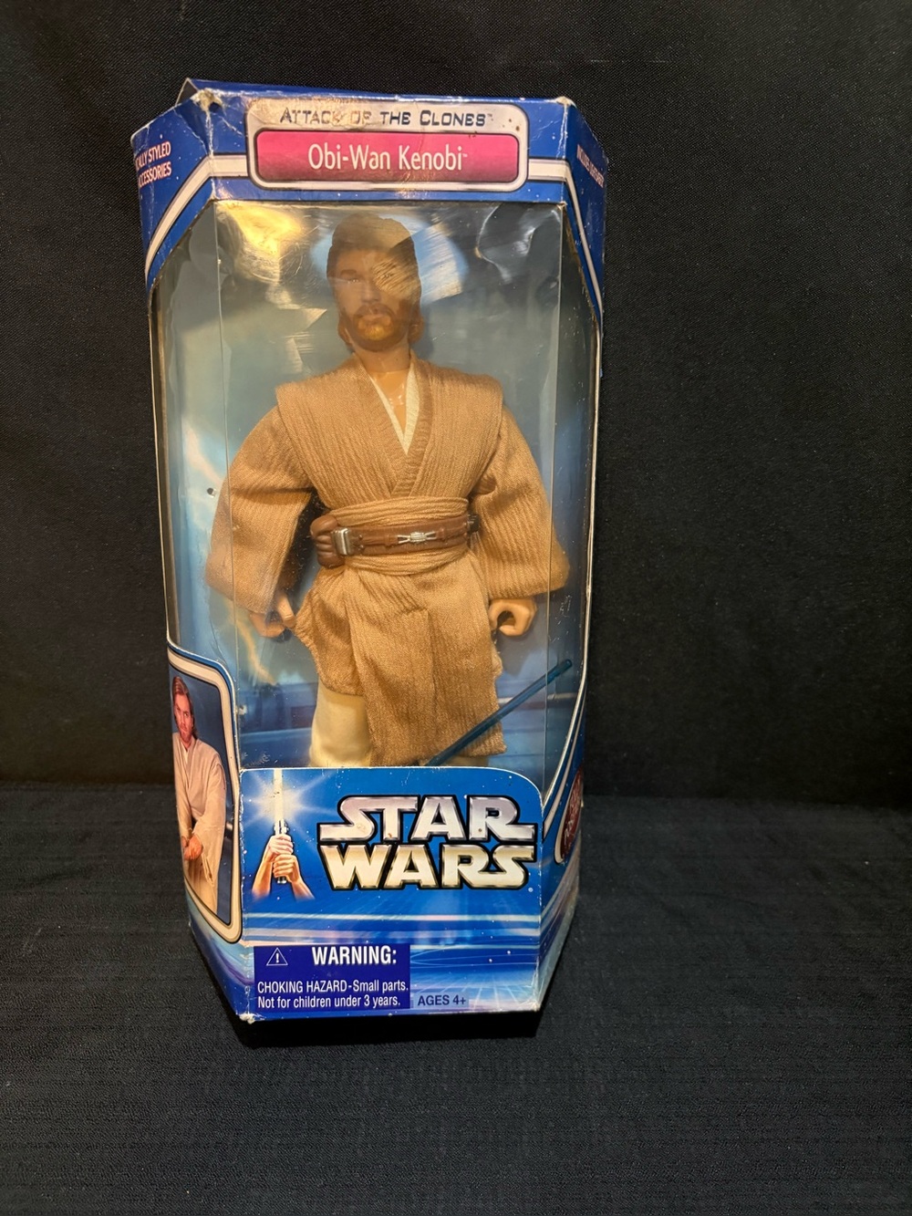 2002 Hasbro STAR WARS Attack Of The Clones OBI-WAN KENOBI 12” Figure-Box Damaged